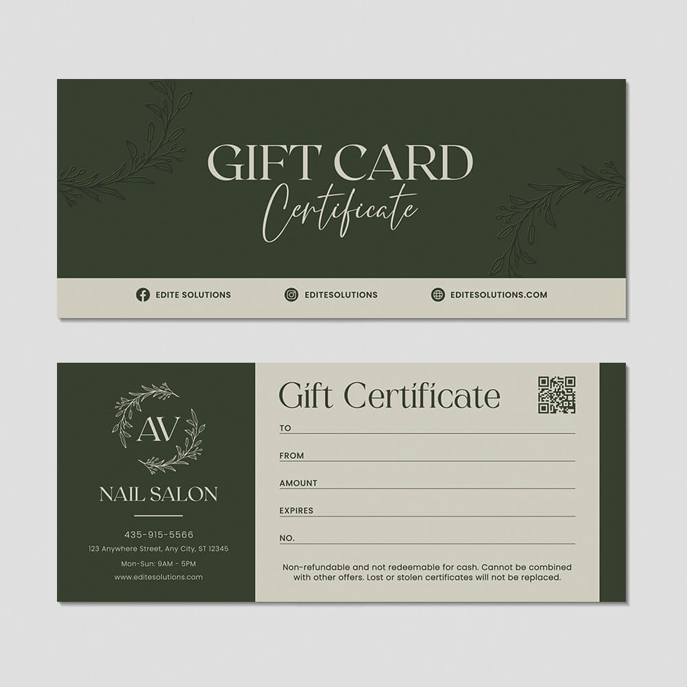NGC-206 Gift Certificate design template