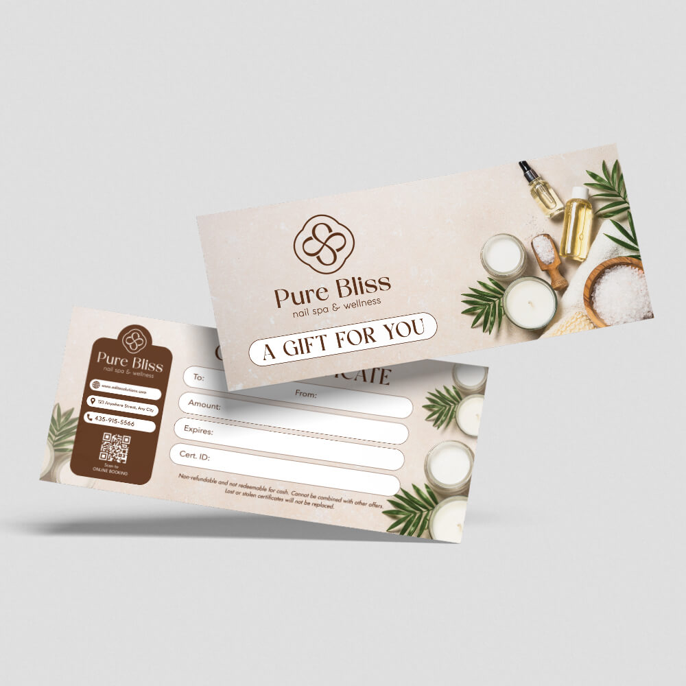 Nail Salon NGC-210 Gift Certificate design template
