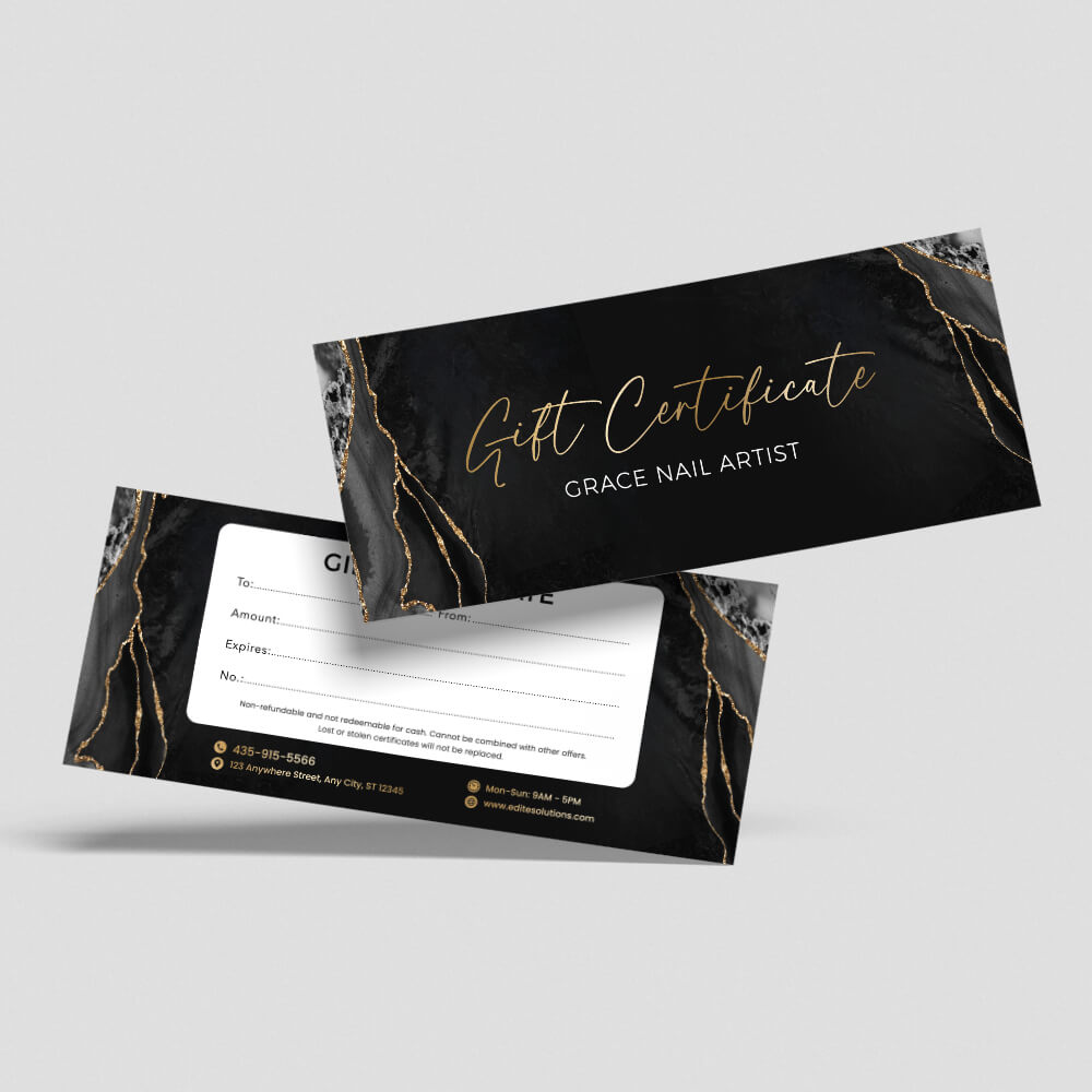 Nail Salon NGC-214 Gift Certificate design template
