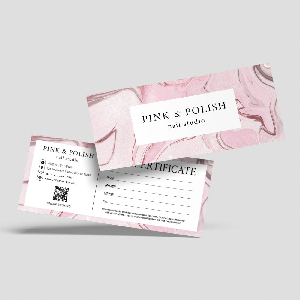 Nail Salon NGC-218 Gift Certificate design template