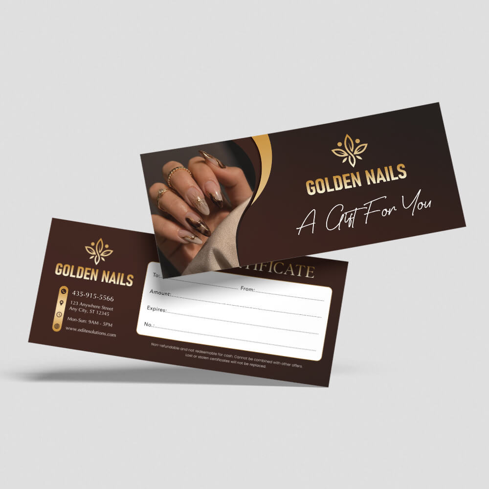 Nail Salon NGC-222 Gift Certificate design template