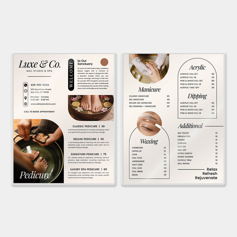 Nail Salon NMN-203 Menu design template