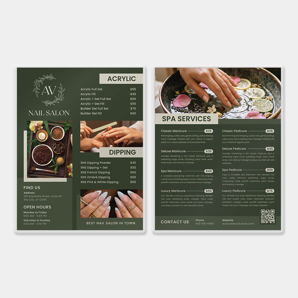Nail Salon NMN-207 Menu design template