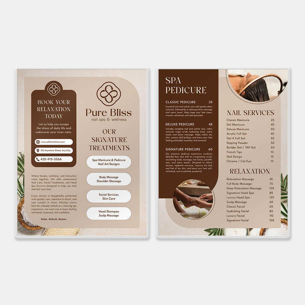 Nail Salon NMN-211 Menu design template