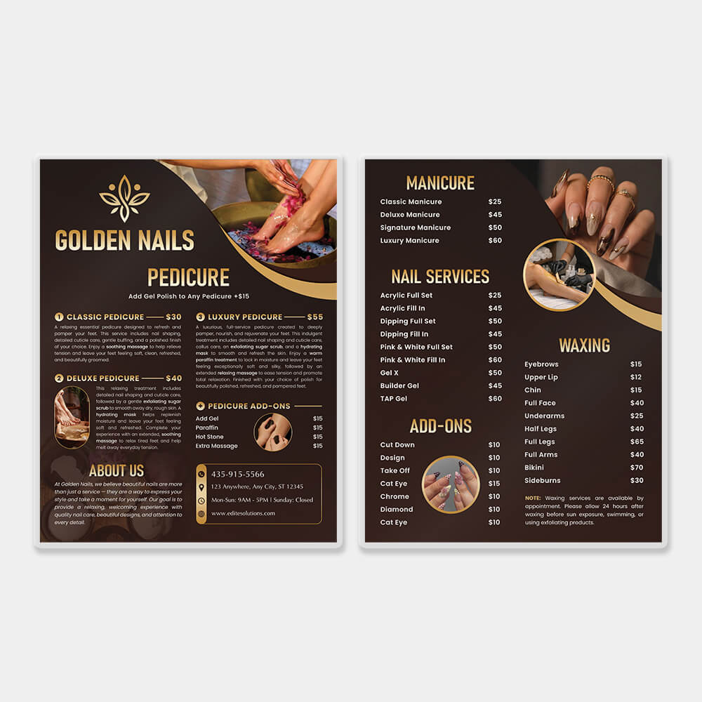 Nail Salon NMN-223 Menu design template